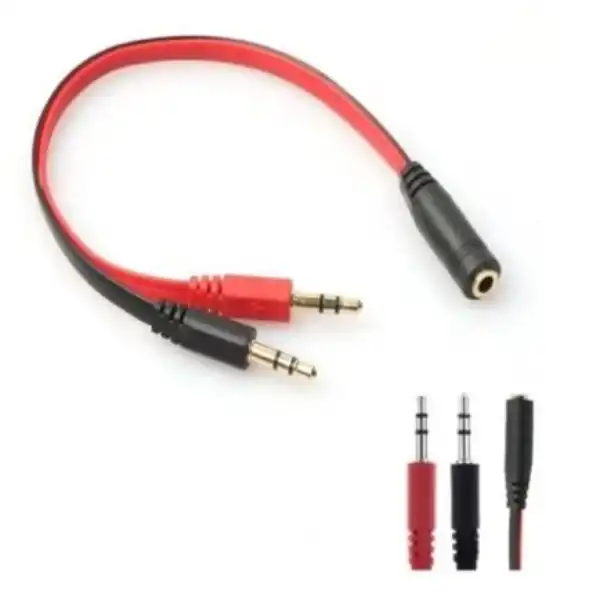 Cable Adaptador Conector 2 Plug 3,5mm Macho A Jack Hembra Audio Pc