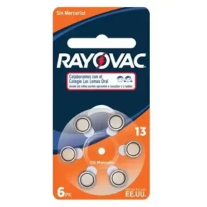 Pilas Audífono auditiva L13-6 1,45v 6 Unidades – RAYOVAC