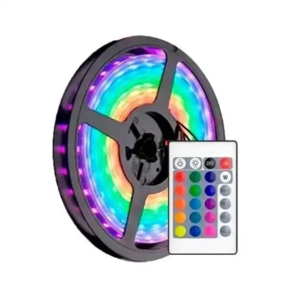 Kit Completo Tira Luz Led Rgb 5050 Multicolor 5 Mts