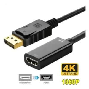 Convertidor Adaptador DISPLAYPORT Macho A HDMI Hembra Activo 4k Full Hd