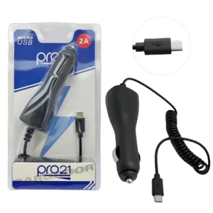 Cargador Auto 12v 24v 2 Usb 2A + Cable Micro Usb – PRO 21