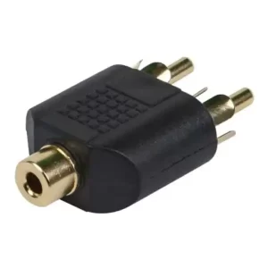 Adaptador Conector 1 Plug 3.5 Hembra a 2 RCA Macho