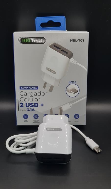 Cargador TIPO C Carga Rapida 3.1A + 2 USB – HBL TECH