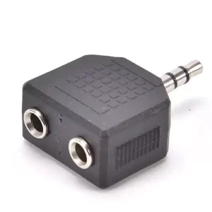 Adaptador Conector 2 PLUG 3.5 Hembra a 1 PlUG 3.5 Stereo Macho