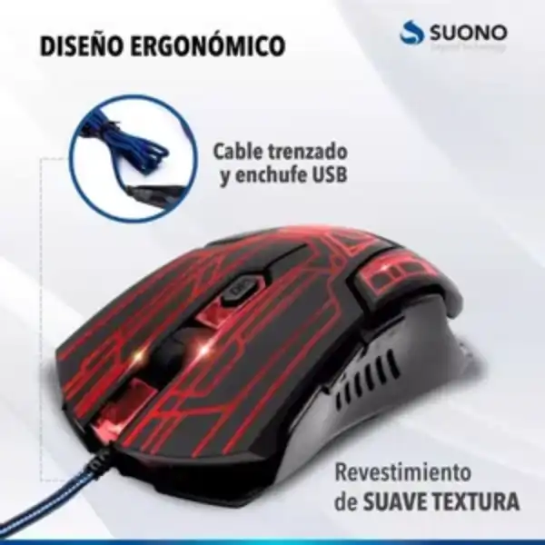 Mouse Gamer 3200 Dpi Iluminado X12 – SUONO