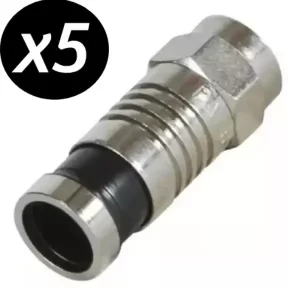 Conector Ficha Snap bnc compresion RG 59 / RG 6 para cable Coaxial – X5 UNIDADES
