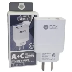 Base de Carga fuente de alimentación USB A y USB TIPO C de 5.8A – IBEK