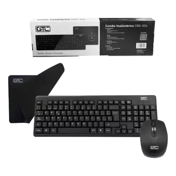 Combo Wireless Teclado + Mouse Inalámbricos + Mousepad CBG 024 – GTC
