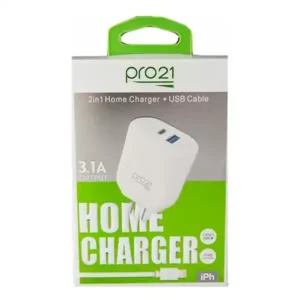 Cargador Carga Rapida 3.1A USB Tipo C y USB Tipo A Iphone - PRO21
