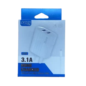 Cargador Carga Rapida 3.1A con cable USB A MICRO USB LITE- PRO21